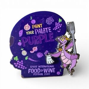 Disney Epcot Food & Wine Festival 2022 Figment Paint Your Palate Purple LR Pin